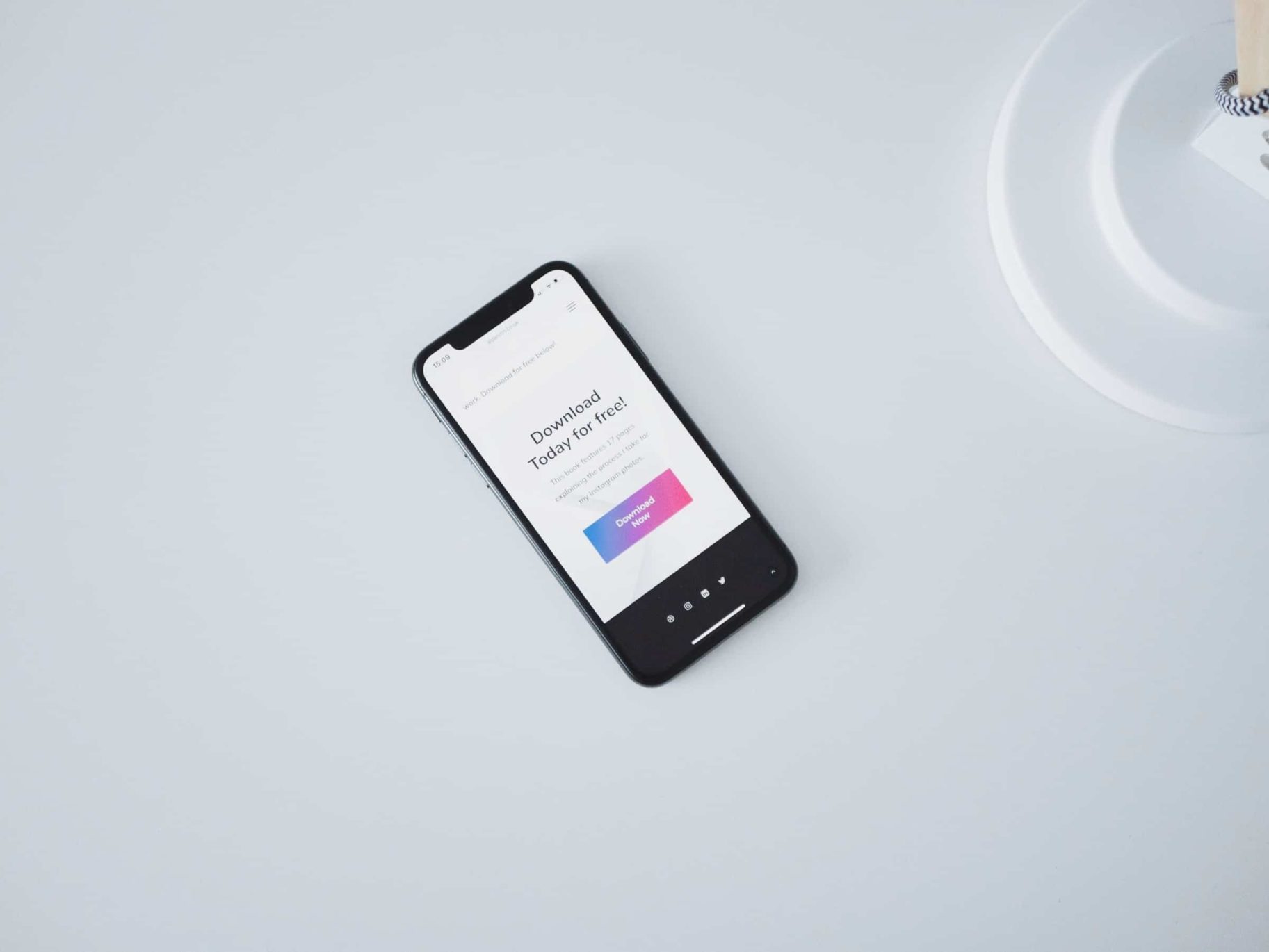 An iphone on a table