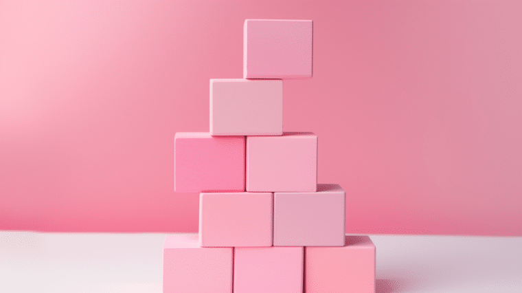 how to make ai: a metaphor of the components of ai based on pink building blocks